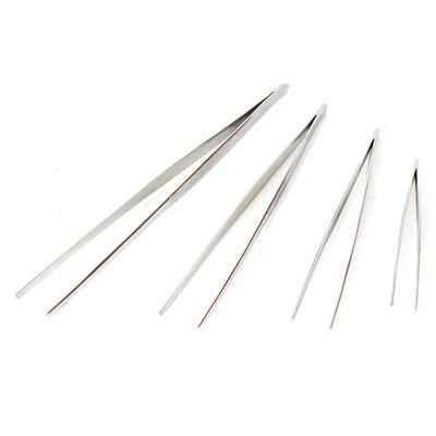 4 Piece Non Serrated Tweezer Set Stainless Steel