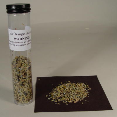 Iris Orange Raku Kugler Reduction Medium Frit 2oz pkg