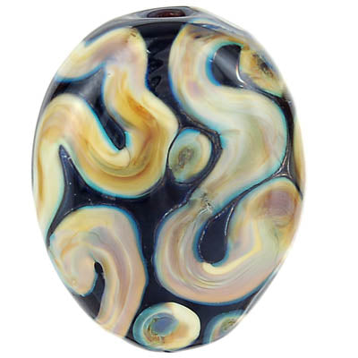 Iris Orange Raku Reichenbach Glass Rod