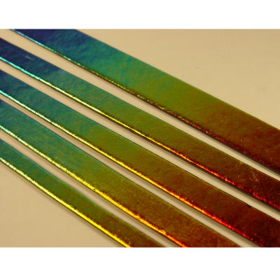 Rainbow 1 Dichroic on Black Strips of Effetre Glass