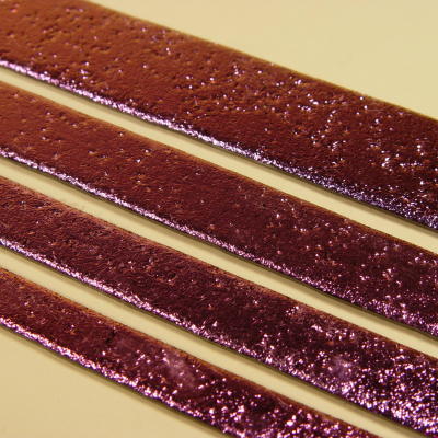 Magenta Dichroic on Black Strips of Effetre Glass