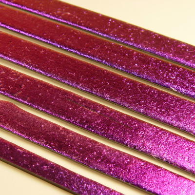 Magenta Blue on Black Strips Effetre Glass