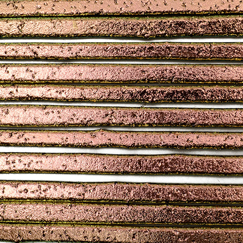 Pink Dichroic on Black Strips of Effetre Glass