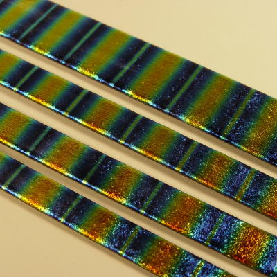 Rainbow A Dichroic on Black 1/4 Sheet Effetre Glass