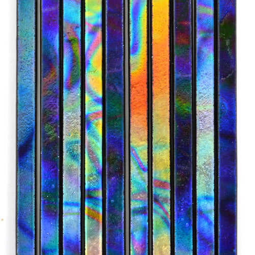 Corkscrew Dichroic on Black 1/4 Sheet Effetre Glass