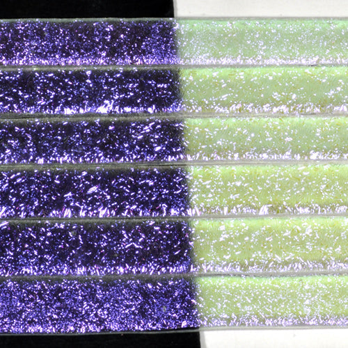 Violet Crinkle Dichroic on Clear Strips Effetre Glass