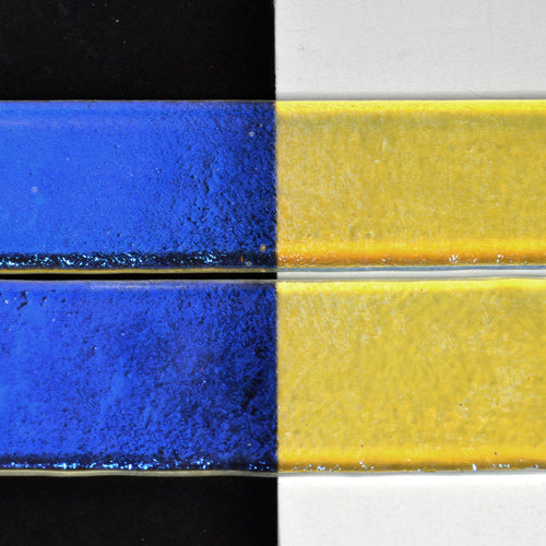 Blue Dichroic on Clear Strips Effetre Glass