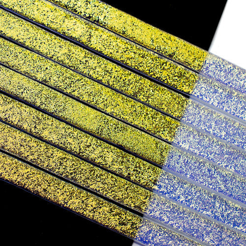 Copper Crinkle Dichroic on Clear Strips Effetre Glass