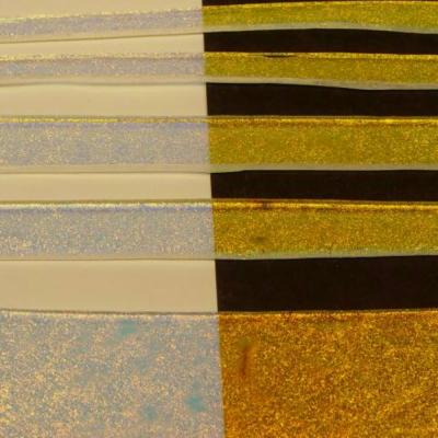 Gold Dichroic on Clear Strips Effetre Glass