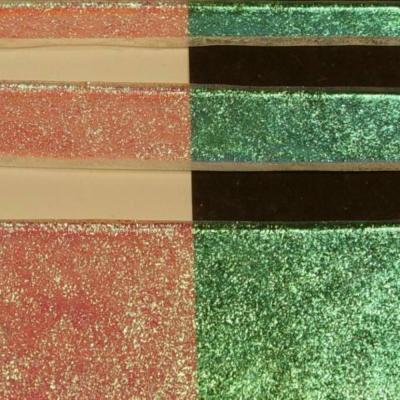 Emerald Green Dichroic on Clear Strips Effetre Glass