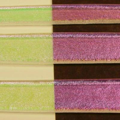 Pink Dichroic on Clear Strips Effetre Glass
