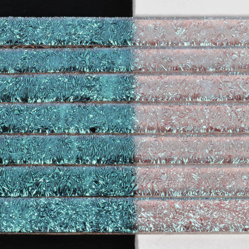 Silver Blue Crinkle Dichroic Strips Effetre Glass