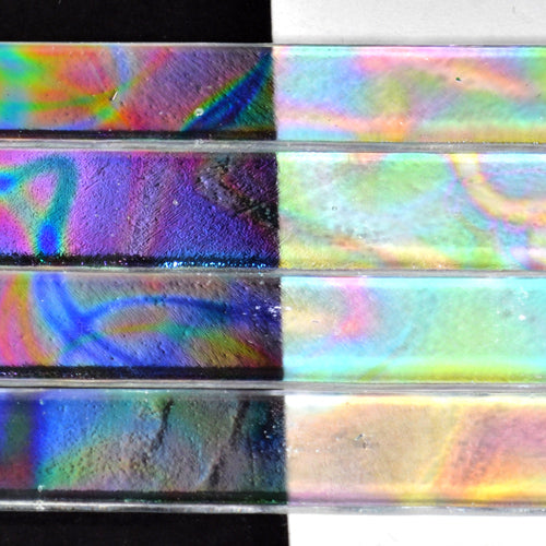 Corkscrew Dichroic on Clear Strips Effetre Glass