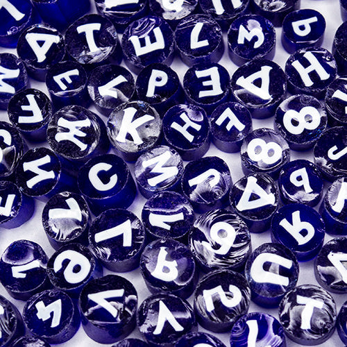 Letters and Numbers Millefiori Assortment Effetre Glass