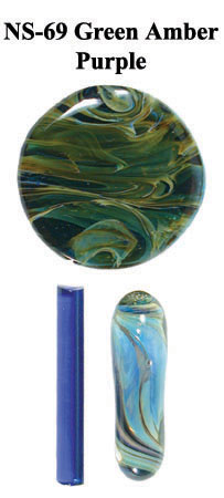 Green Amber Purple Northstar Glass Rod