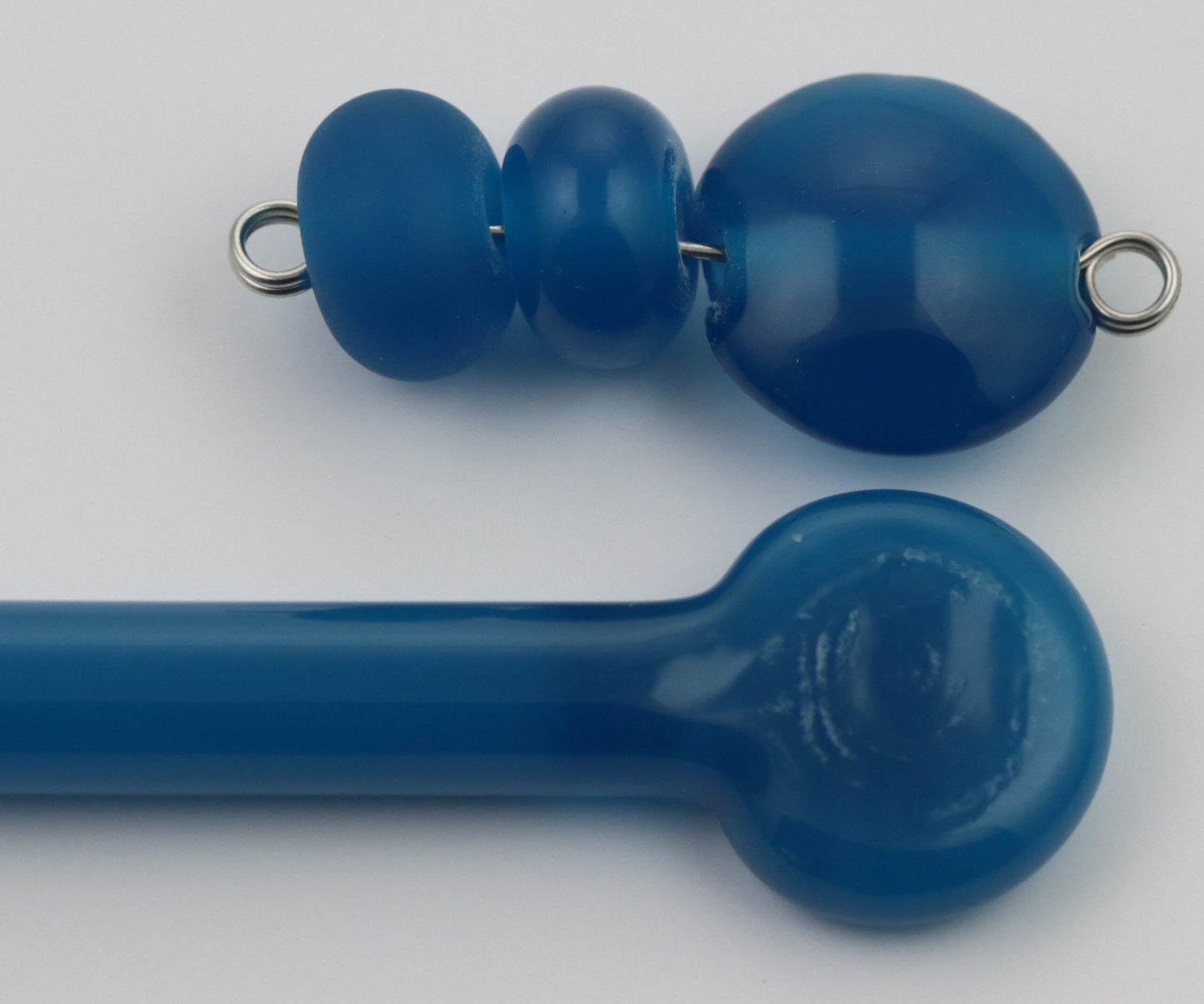 Atomic Blue Milky Ltd Run Creation is Messy Glass Rod