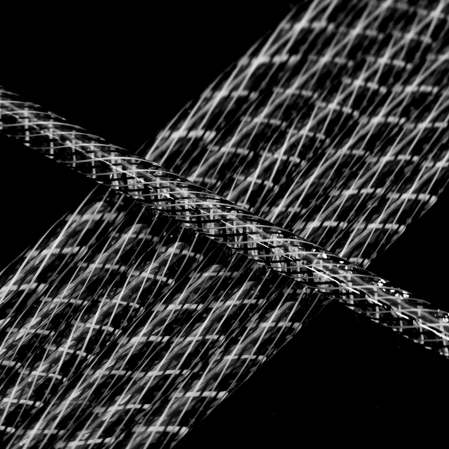 Black and White Reticello Effetre Glass