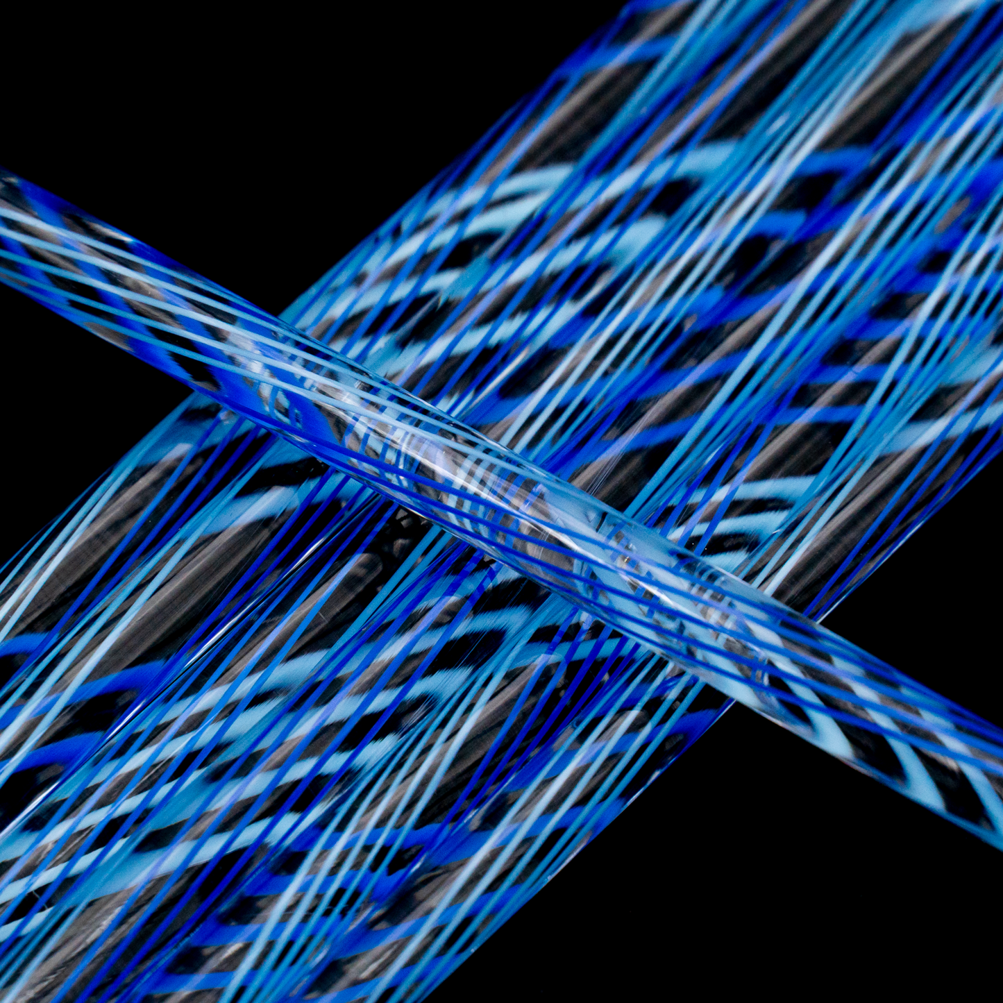 Light Blue and Dark Blue Reticello Effetre Glass
