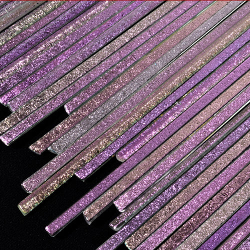 Pink Sugar Crinkle Dichroic on Effetre Clear Glass