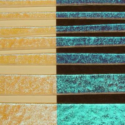 Teal Dichroic on Clear 1/4 Sheet Effetre Glass
