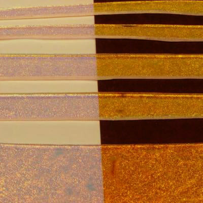 Copper on Clear strips, Effetre Glass