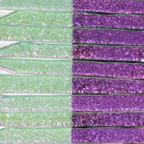 Magenta Crinkle Dichroic on Clear Strips Effetre Glass
