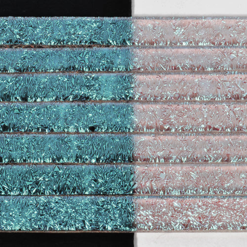 Silver Blue Crinkle Dichroic on Clear Effetre Glass