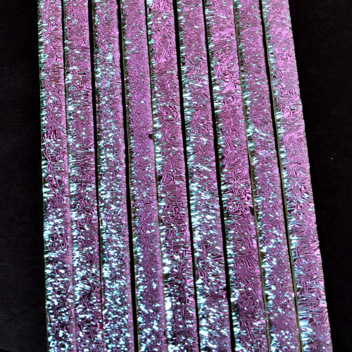 Sweet Pea Crinkle Dichroic on Effetre Clear Glass