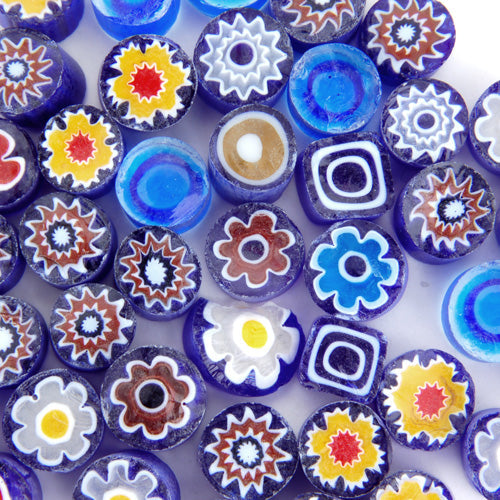 Blue Mix Millefiori Effetre Glass