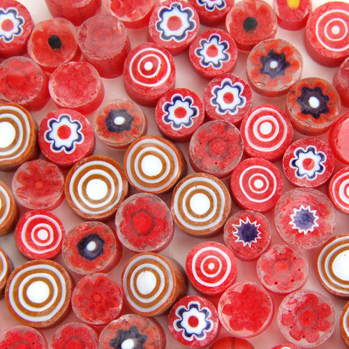 Red Mix 1 lb Millefiori Effetre Glass