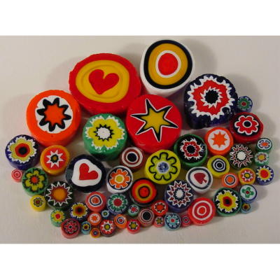 Opaque Assorted Cut Millefiori Effetre Glass