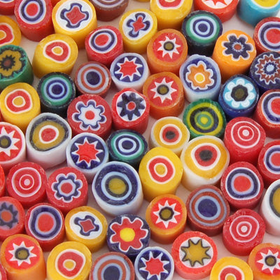 Opaque Assorted Cut Millefiori Effetre Glass