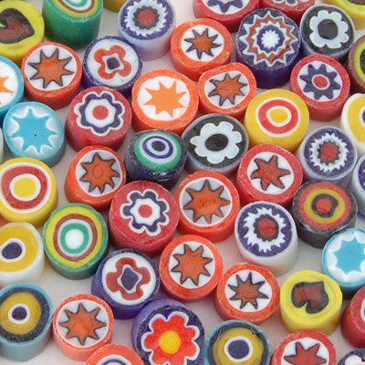 Opaque Assorted Cut Millefiori Effetre Glass