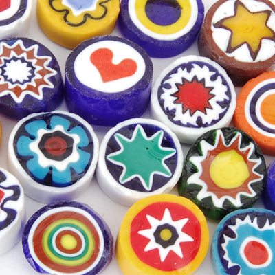 Opaque Assorted Cut Millefiori Effetre Glass