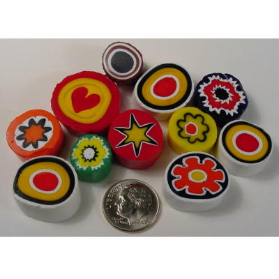 Opaque Assorted Cut Millefiori Effetre Glass