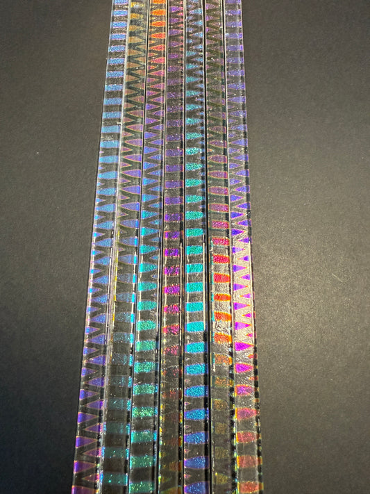 Marquis Rainbow Dichroic on Clear Strips Effetre Glass (Copy)