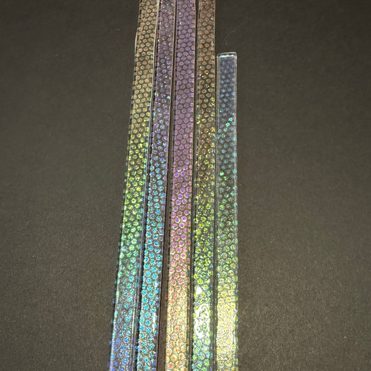 Dot 1 in Rainbow 2  on Clear Strips Effetre Glass