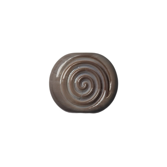 brown/grey bead with swirl in the middle