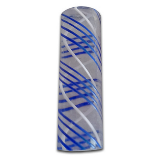 Blue and White Zanfirico Effetre Glass
